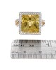 Fancy Cut Yellow Citrine and Diamond Halo Ring